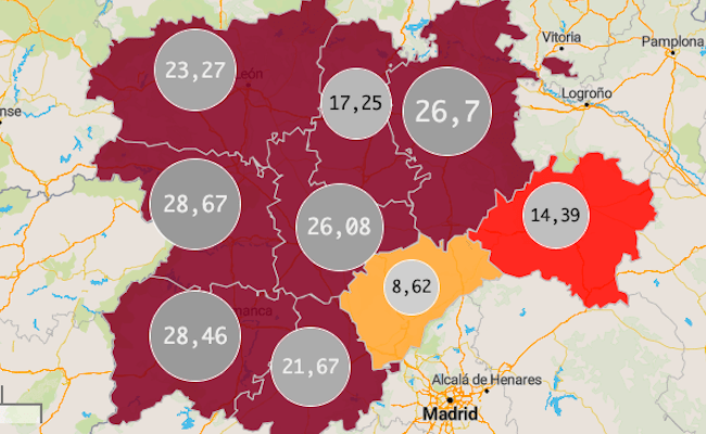 Ocupación de camas de hospitalización por casos COVID