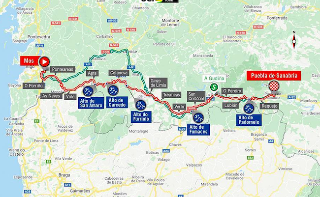 Mapa con el recorrido de la etapa
