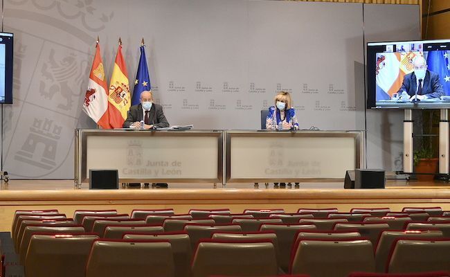 Francisco Igea y Verónica Casado, en la rueda de prensa