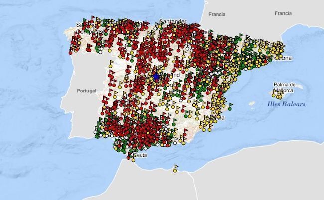Mapa de las fosas comunes de la Guerra Civil y de la dictadura (Ministerio de Justicia)