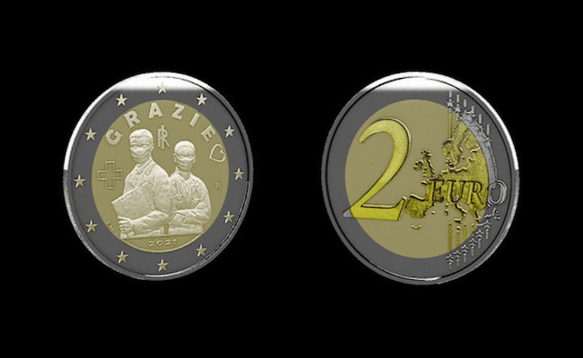 Imagen de la moneda que homenajea a los sanitarios