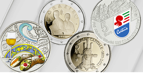 Algunas de las nuevas monedas de curso legal, en las que destaca el uso del color