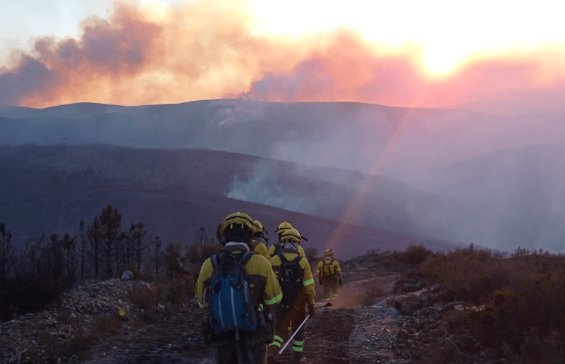 Imagen de la Brif Laza retirándose, queda activado el equipo de prevención gallego