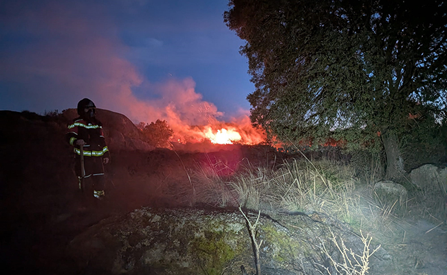 Incendio la pasada noche en Sayago