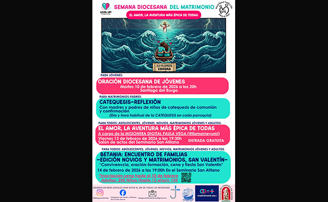 La diócesis lanza una propuesta para todas  las edades en la Semana del Matrimonio