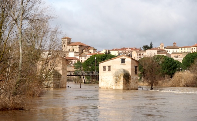 El Duero aumenta su caudal a su paso por Zamora y supera los niveles de la pasada semana