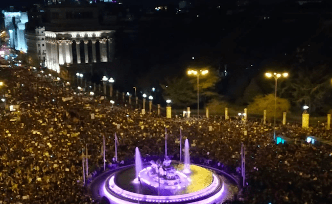 Imagen de la anterior concentración del 8 M (Feminismos Madrid)