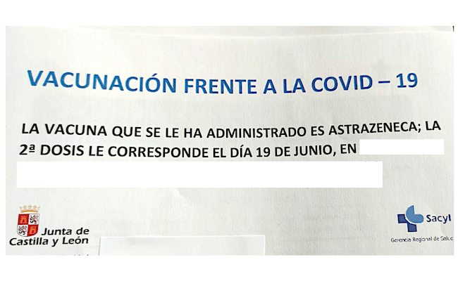 Justificante y convocatoria entregado a un interino