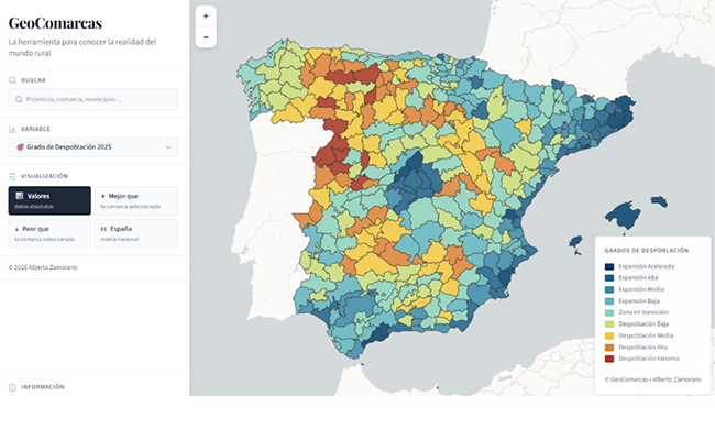 GeoComarcas: nueva plataforma que permite analizar la despoblación en Zamora