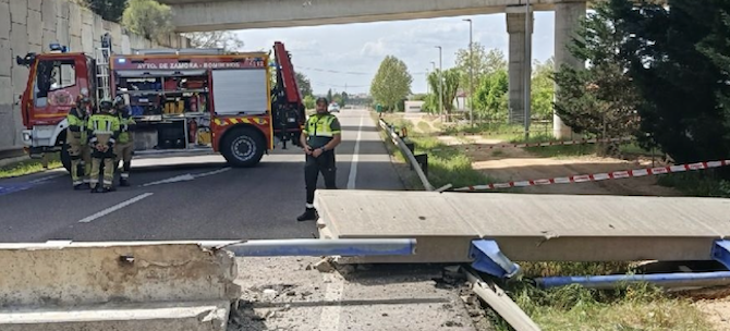 Cortada la N-122 en Zamora por da&ntilde;os en un puente de la A-66