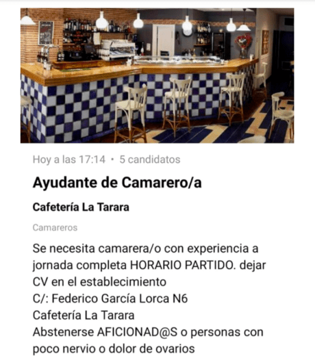 Captura del anuncio, publicada por "El Diario de Burgos"