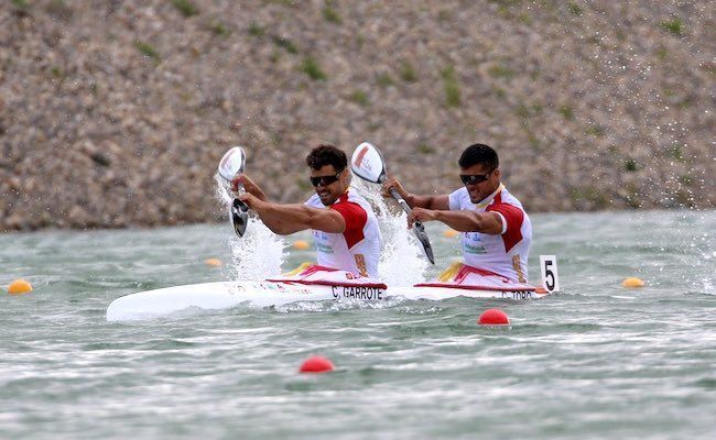 Carlos Garrote y Cristian Toro, durante la competición (RFEP)
