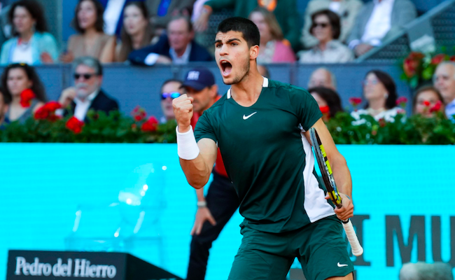 Carlos Alcaraz, celebrando su victoria (Fotografía: MMOpen