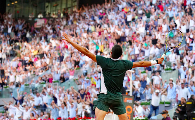 Carlos Alcaraz, celebrando la victoria (Fotografía: MMOPEN)