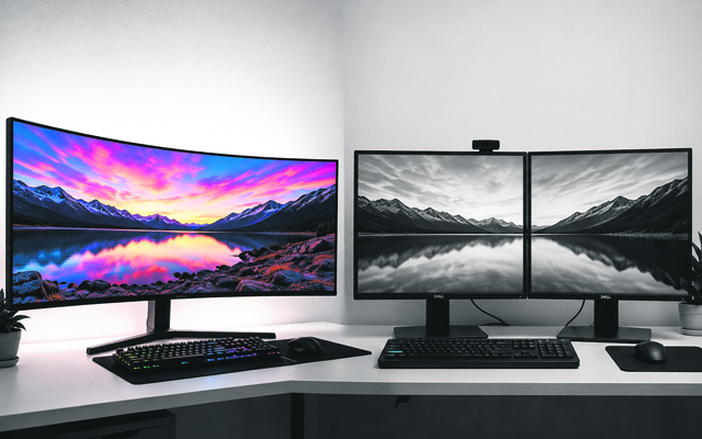 Monitores curvos y panorámicos: productividad, inmersión y comodidad, en un solo dispositivo