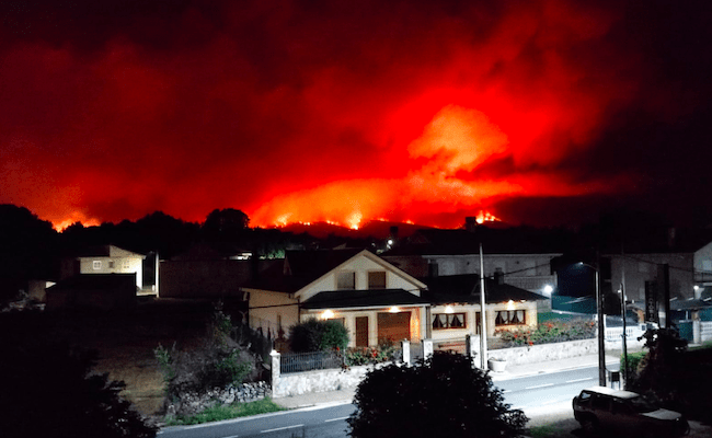 Imagen de INFOCYL, con la situación actual del incendio