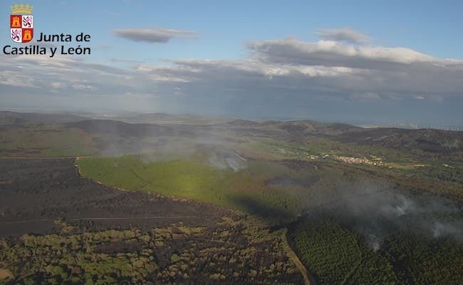 Vista aérea de una parte de la superficie quemada