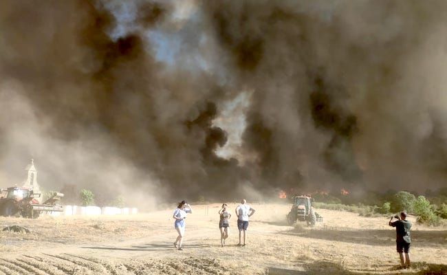 Imagen de INFOCYL, que muestra el peligro para la población de este nuevo incendio