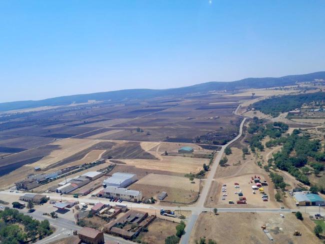 En la imagen, imagen desde el aire de parte del anterior incendio de Losacio
