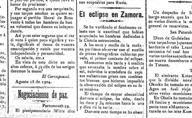 Así vivió Zamora el eclipse de 1905: nubes, calles pendientes del cielo y hasta un tren especial a Astorga