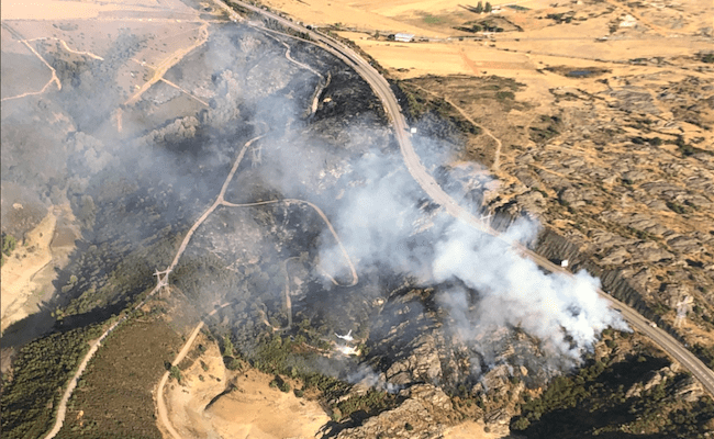 Imagen desde el helicóptero de la BRIF de Tabuyo, a su llegada a la zona