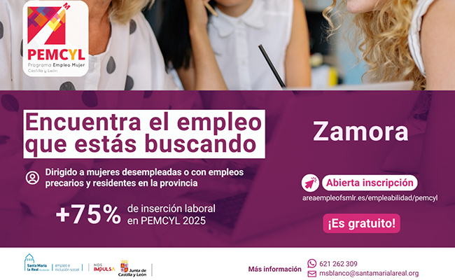 Se abre la inscripción de PEMCYL, para ayudar a encontrar empleo a mujeres de Zamora