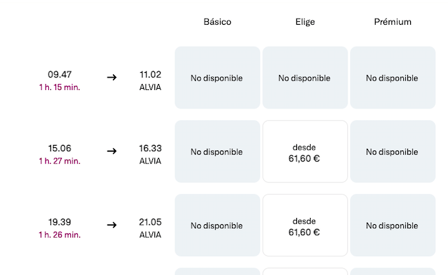 Opciones y precios de billetes del trayecto Madrid-Zamora
