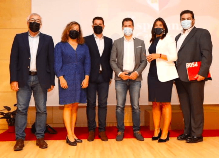 Antidio Fagúndez con los parlamentarios socialistas zamoranos y castellanoleoneses José Fernández, Iratxe García, Luis Tudanca, Ana Sánchez y Carlos Fernández Herrera